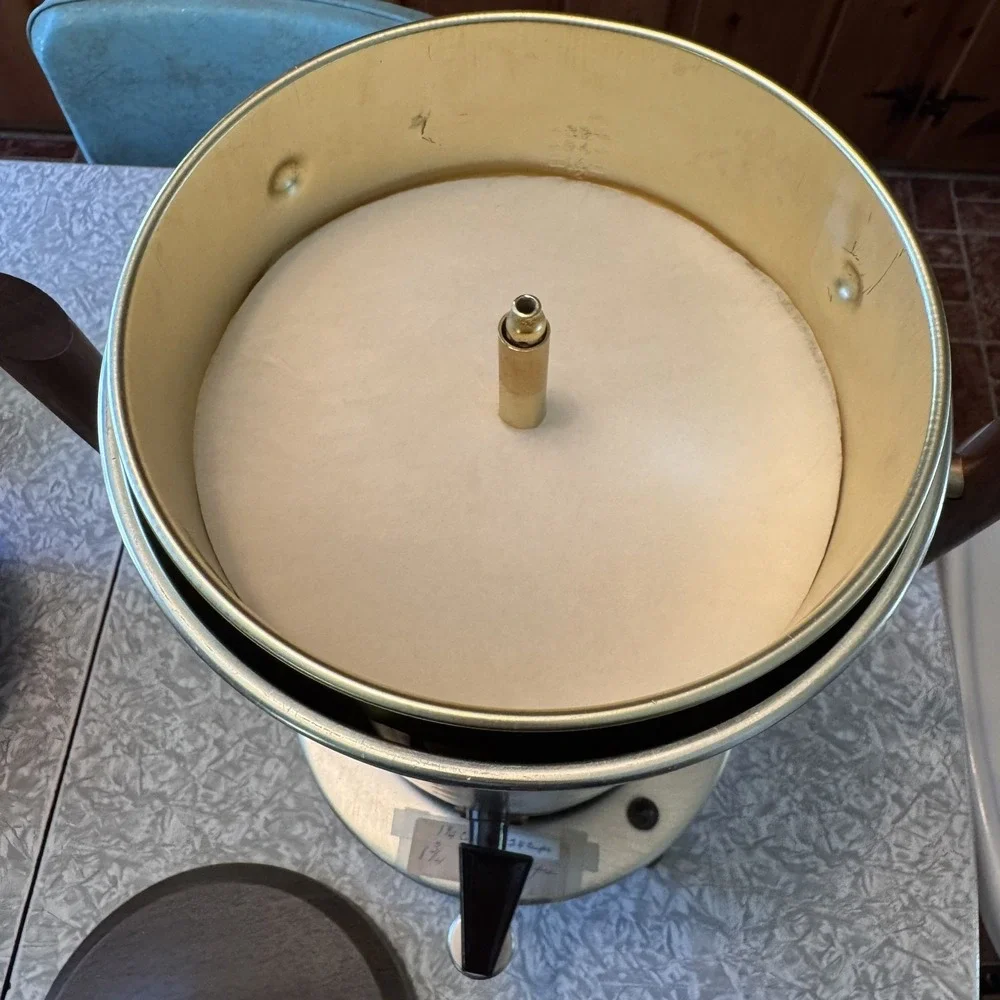 Vintage Coffee MCM Atomic‎ Bullet Space Age Rocket Percolator W/Stand Tricolator